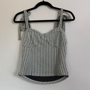 Free People Sunflower tank top women’s large yellow black tie shoulder